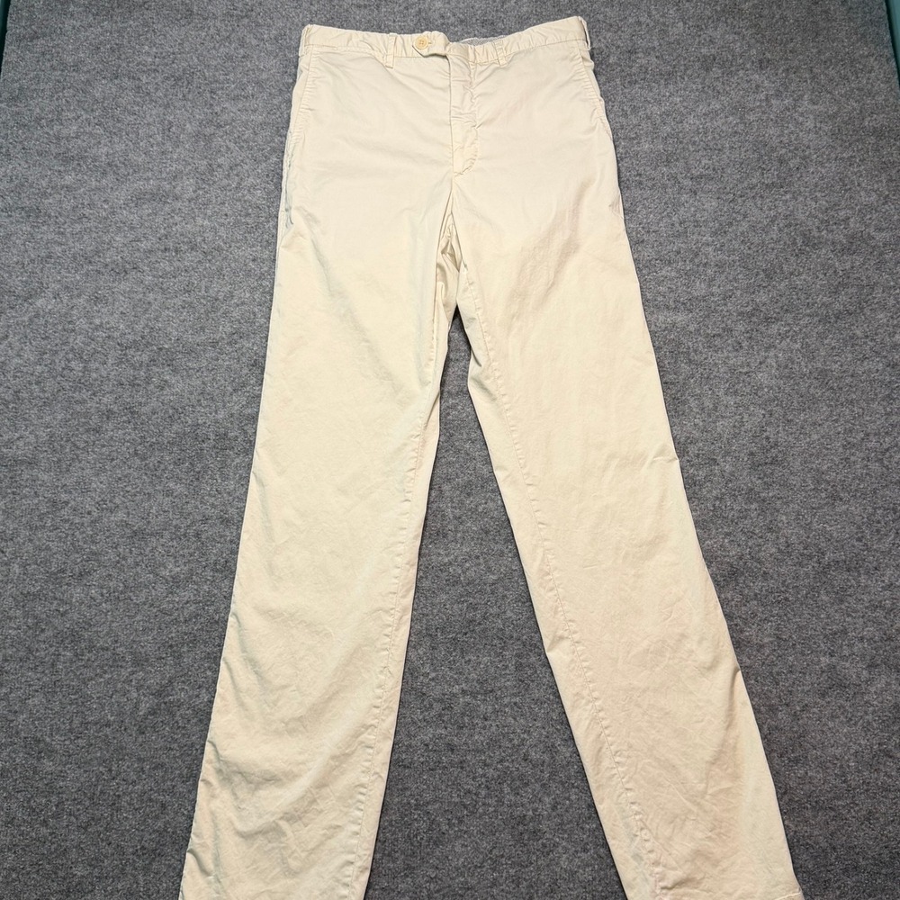 SCOTT BARBER Mens Chino Trousers Beige Khaki Made In Italy‎ Pants Size 32